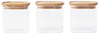 Pebbly PKV-015 Set 3ks skleněných dóz, 800 ml