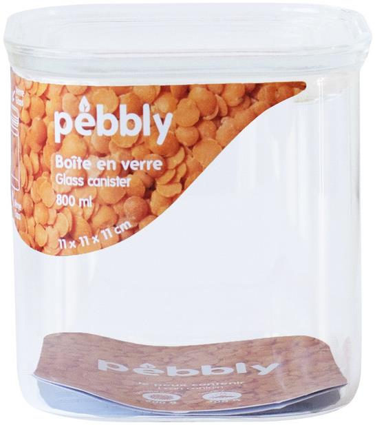 Dóza na potraviny PKV-044 800 ml, sklo, Pebbly