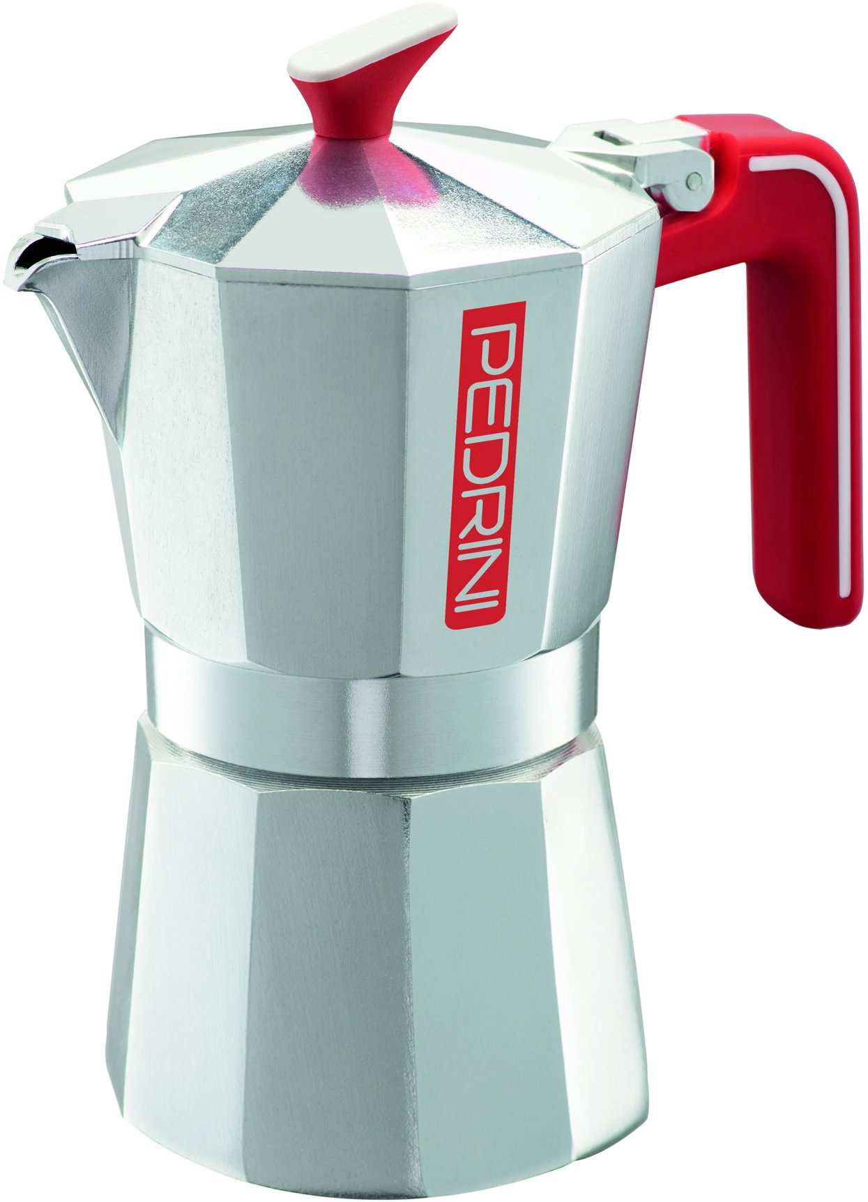 PEDRINI ECO BRILLANTATA MANICO ROSSO Moka konvička 6 porcí 300 ml