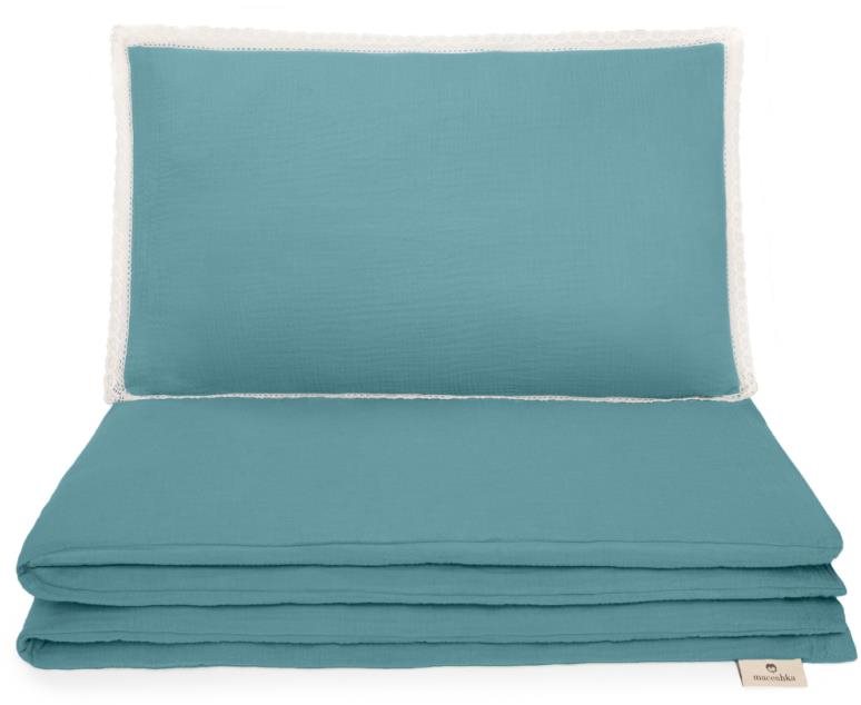 Maceshka Mušelínové povlečení Eucalyptus, krajka