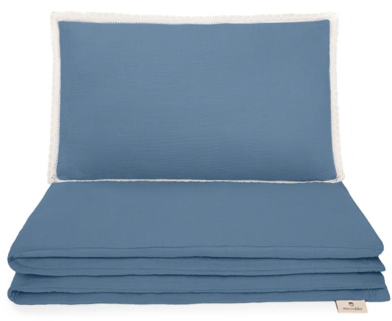 Maceshka Mušelínové povlečení Blue Jean, krajka