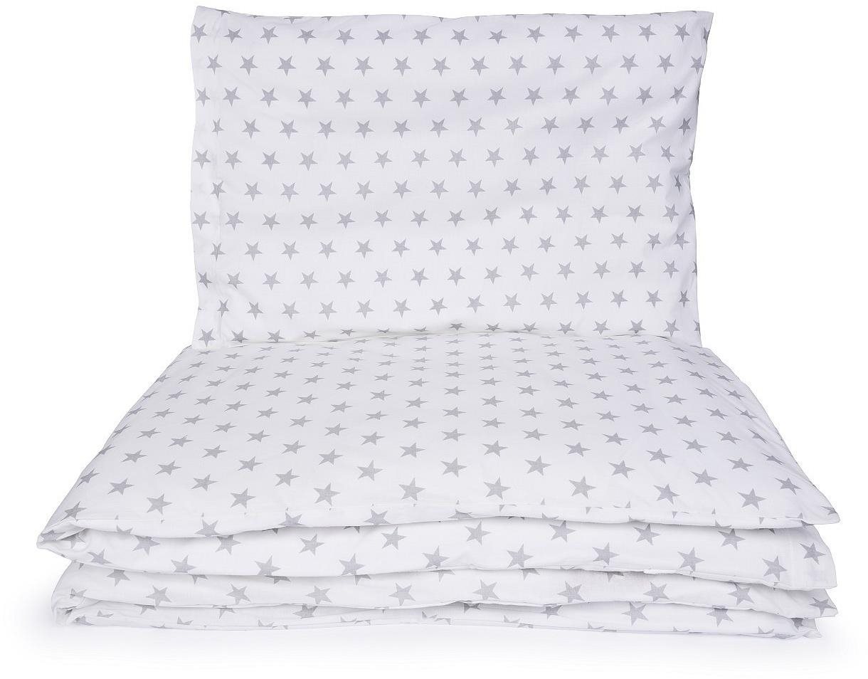 Maceshka Povlečení Basic Šedé hvězdy v bílé