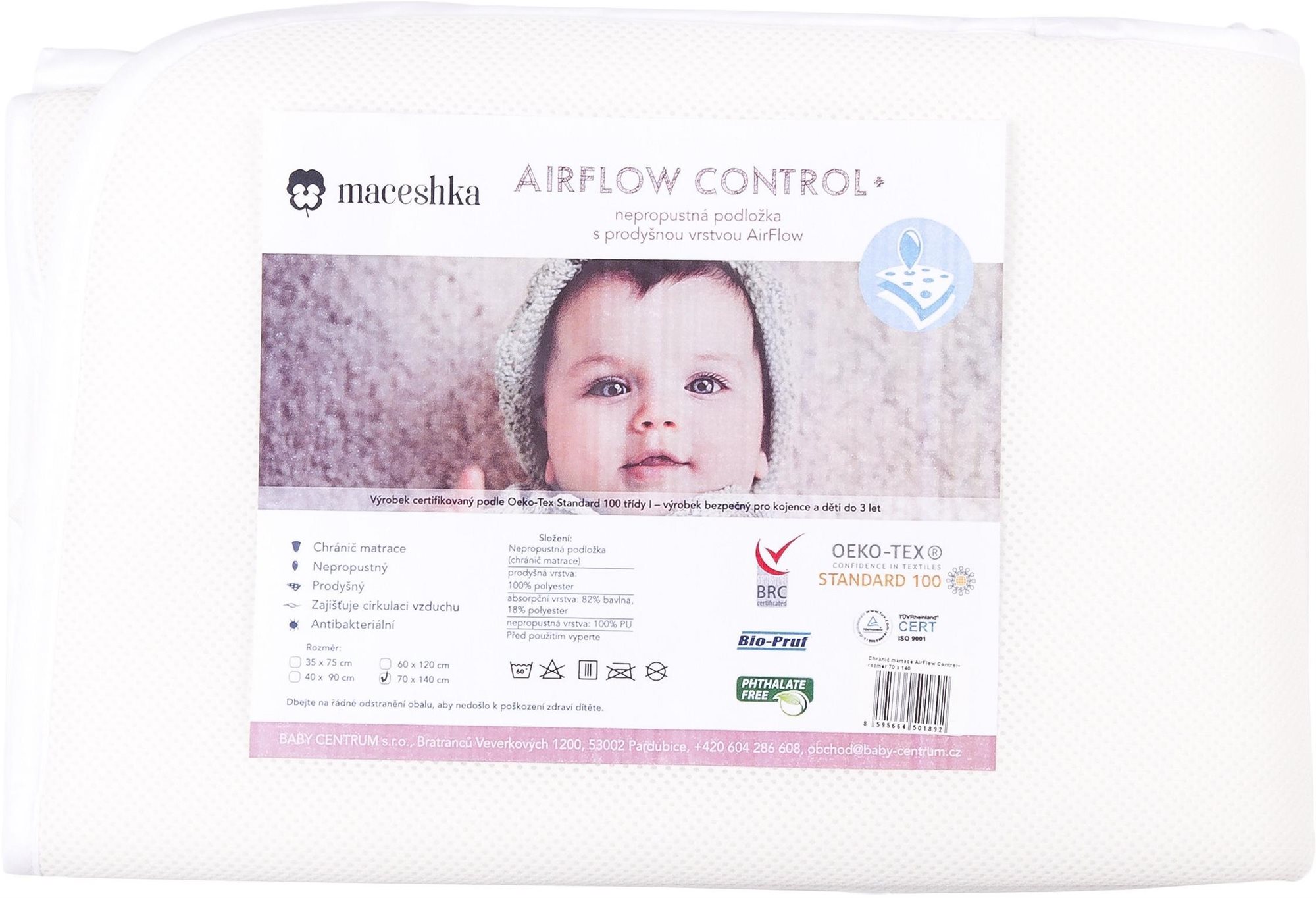 Maceshka Chránič matrace AirFlow Control+ 75 × 35 cm