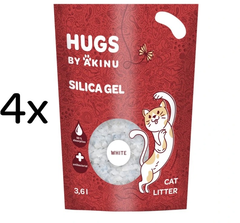 Akinu Happy cat white 3,6 l multipack 4 ks