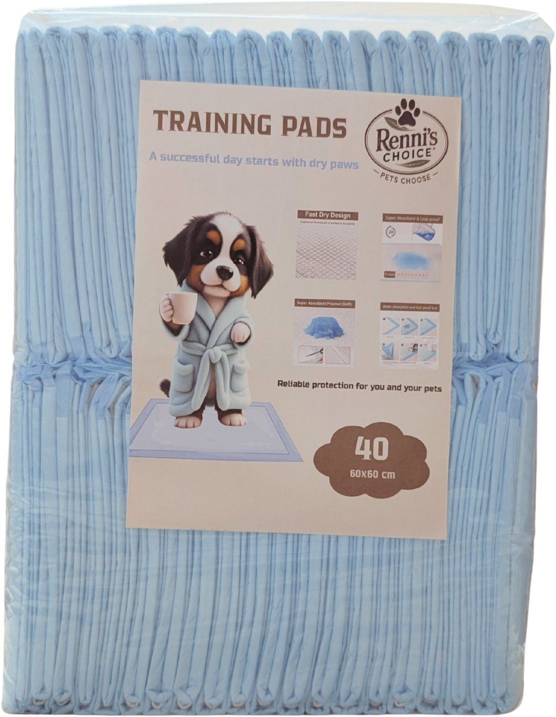 Renni's choice Absorpční podložky pro psy 60 × 60 cm – 40 ks