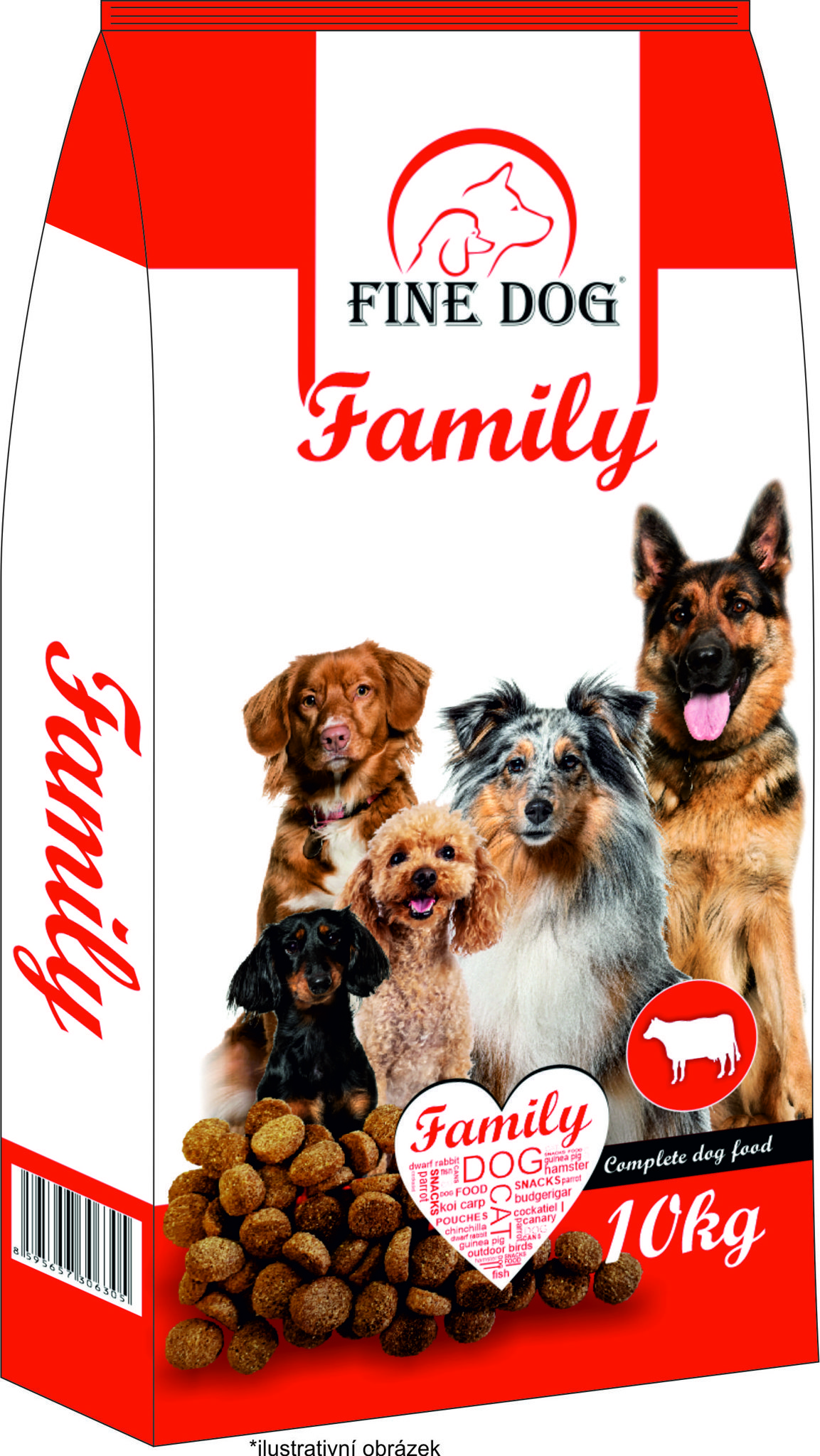 FINE DOG Family granule pro psy s hovězím 10 kg