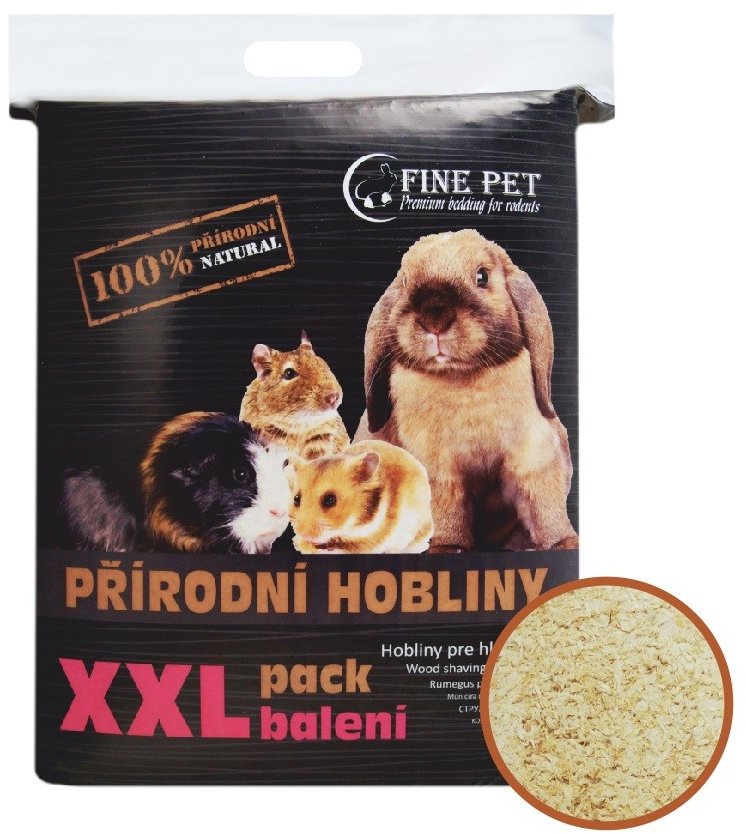 FINE PET Přírodní hobliny 60 l / 2,7 kg XXL pack