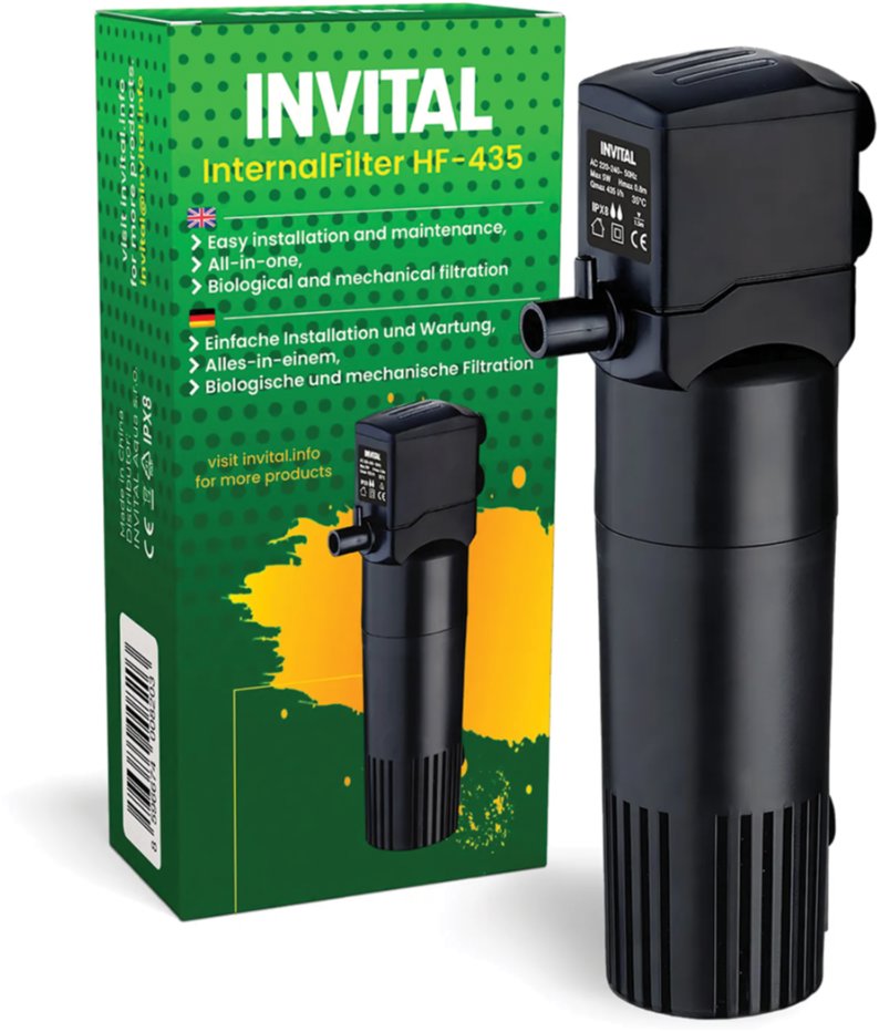 INVITAL Vnitřní akvarijní filtr s rozstřikovací rampou, 435 l/h
