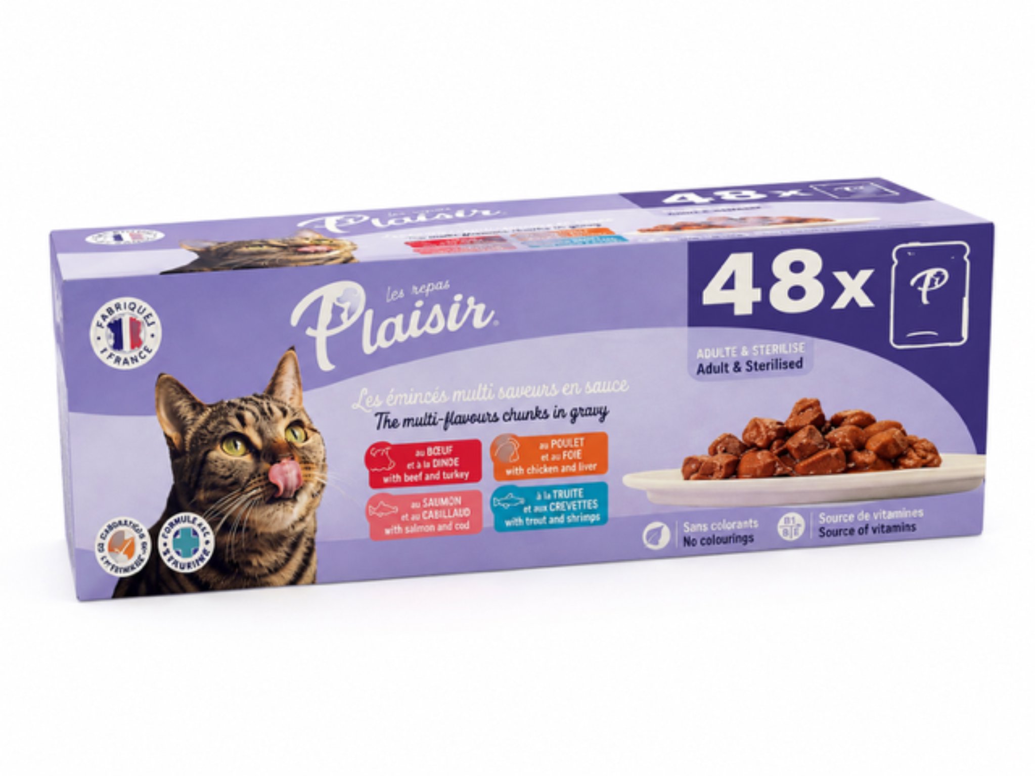 Plaisir Cat Multipack pro dospělé i sterilizované kočky 48 × 85 g