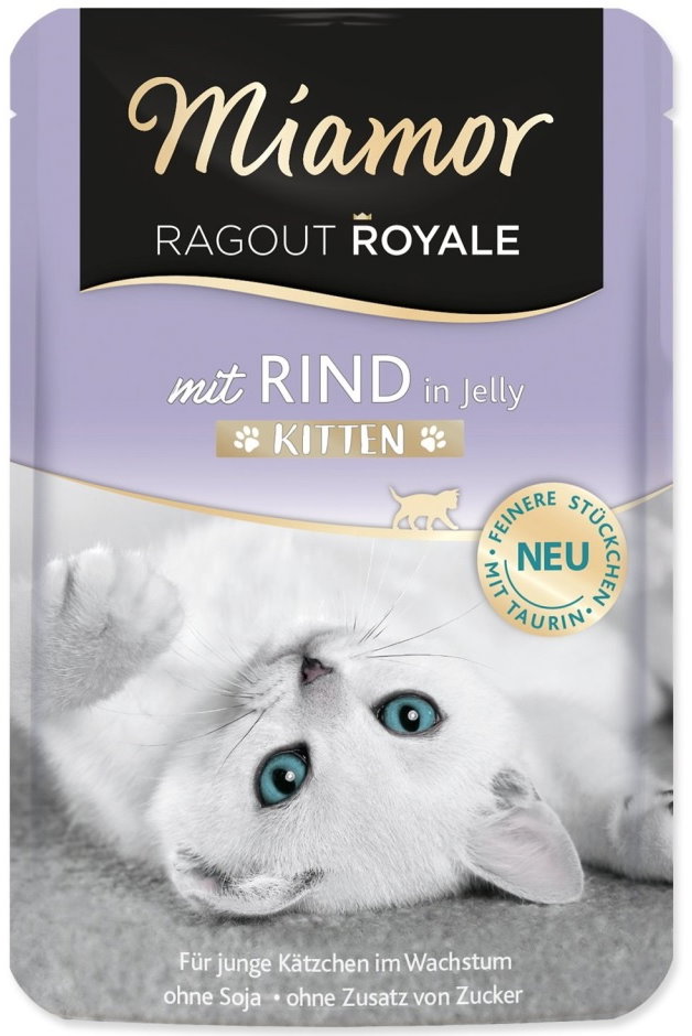 Finnern Miamor Ragout Royale Kitten Hovězí v želé, kapsička 10 × 100 g