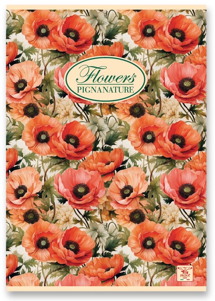 PIGNA Nature Flowers A4 šitý, linkovaný, náhodný motiv