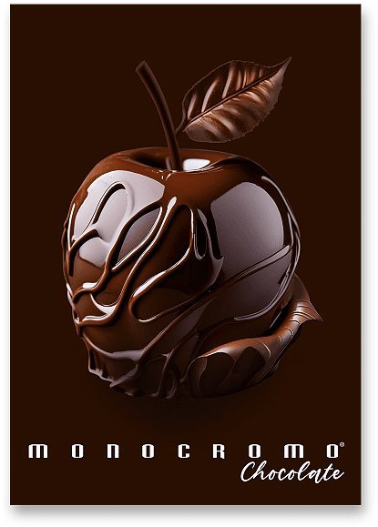 PIGNA Monocromo Chocolate A4 šitý, linkovaný, náhodný motiv