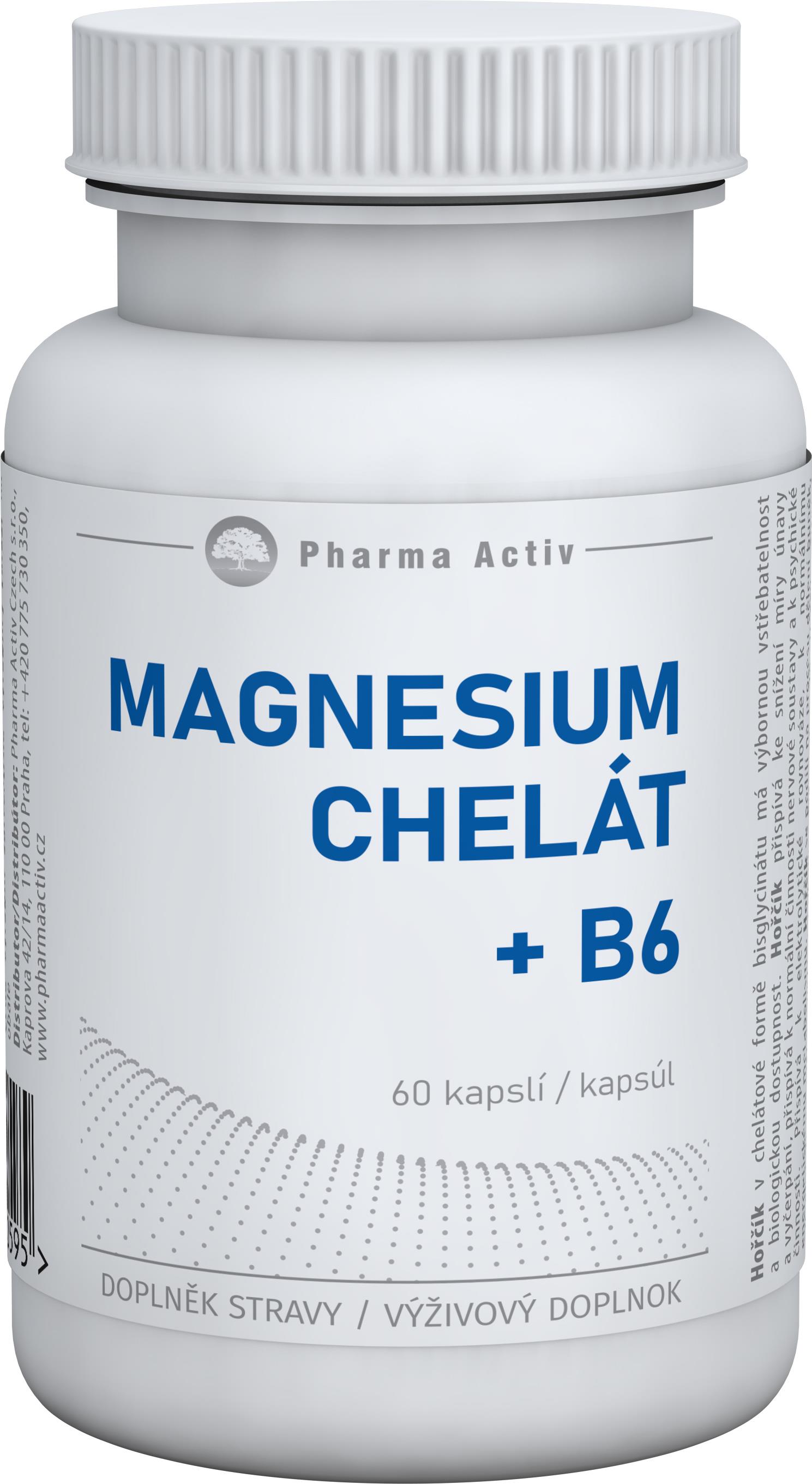 Pharma Activ Magnesium Chelát + B6, 60 kapslí