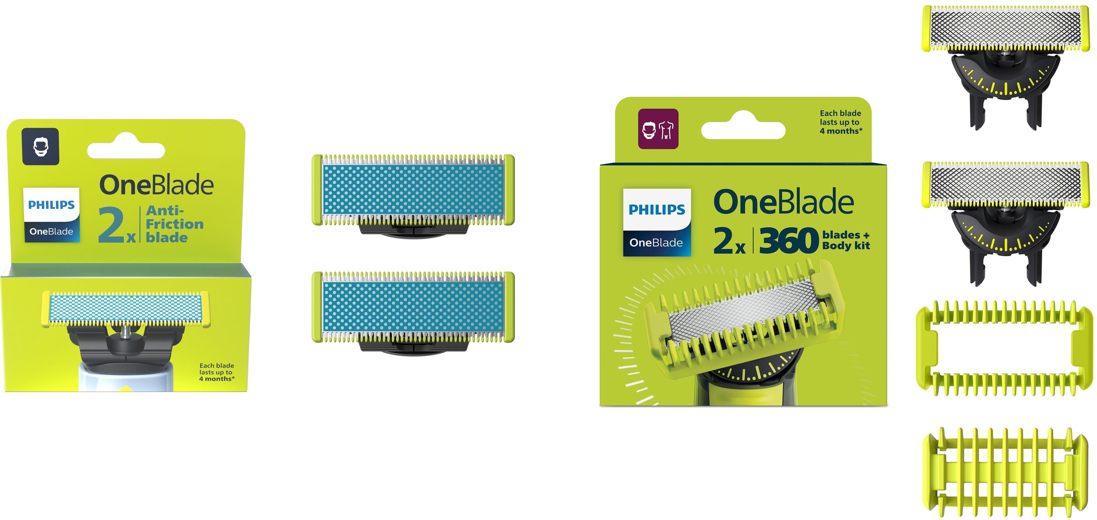 Philips OneBlade QP225/50 Anti-Friction 2 ks + One Blade 360 2 ks + QP624/50 2 ks
