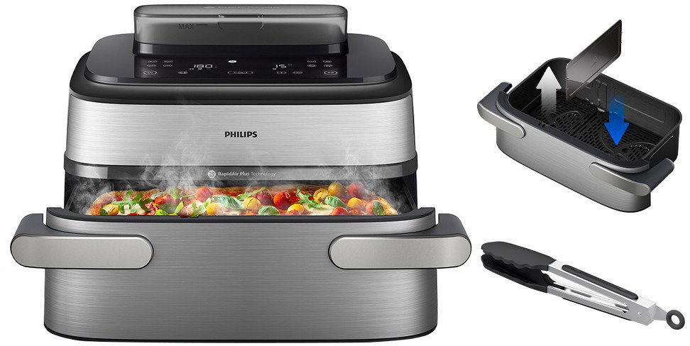 Philips 5000 Series Airfyer Dual Basket s flexi košem a vařením v páře 9,5l NA565/02