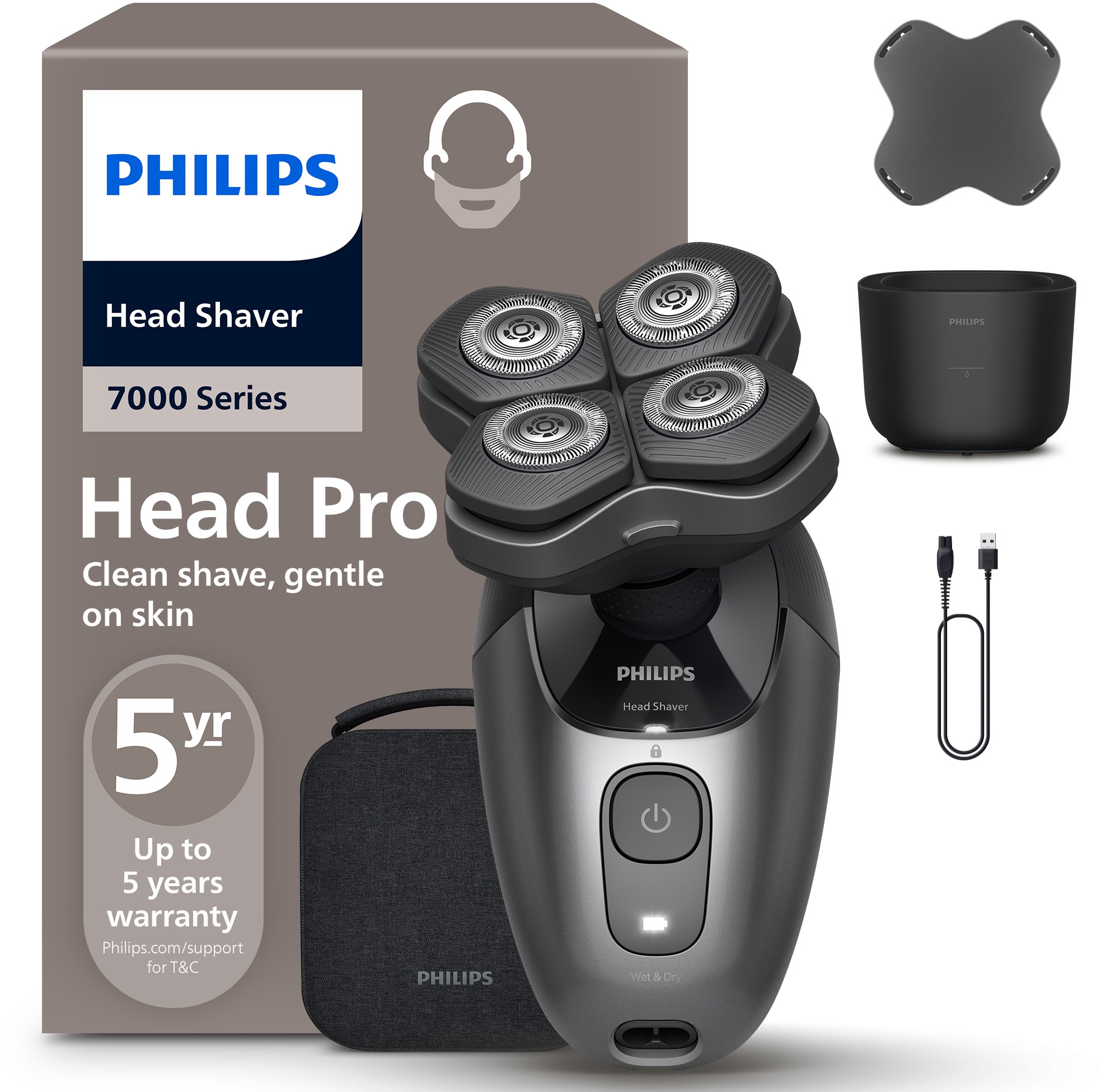 Philips Head Pro Series 7000 Holicí strojek na hlavu HS7980/15