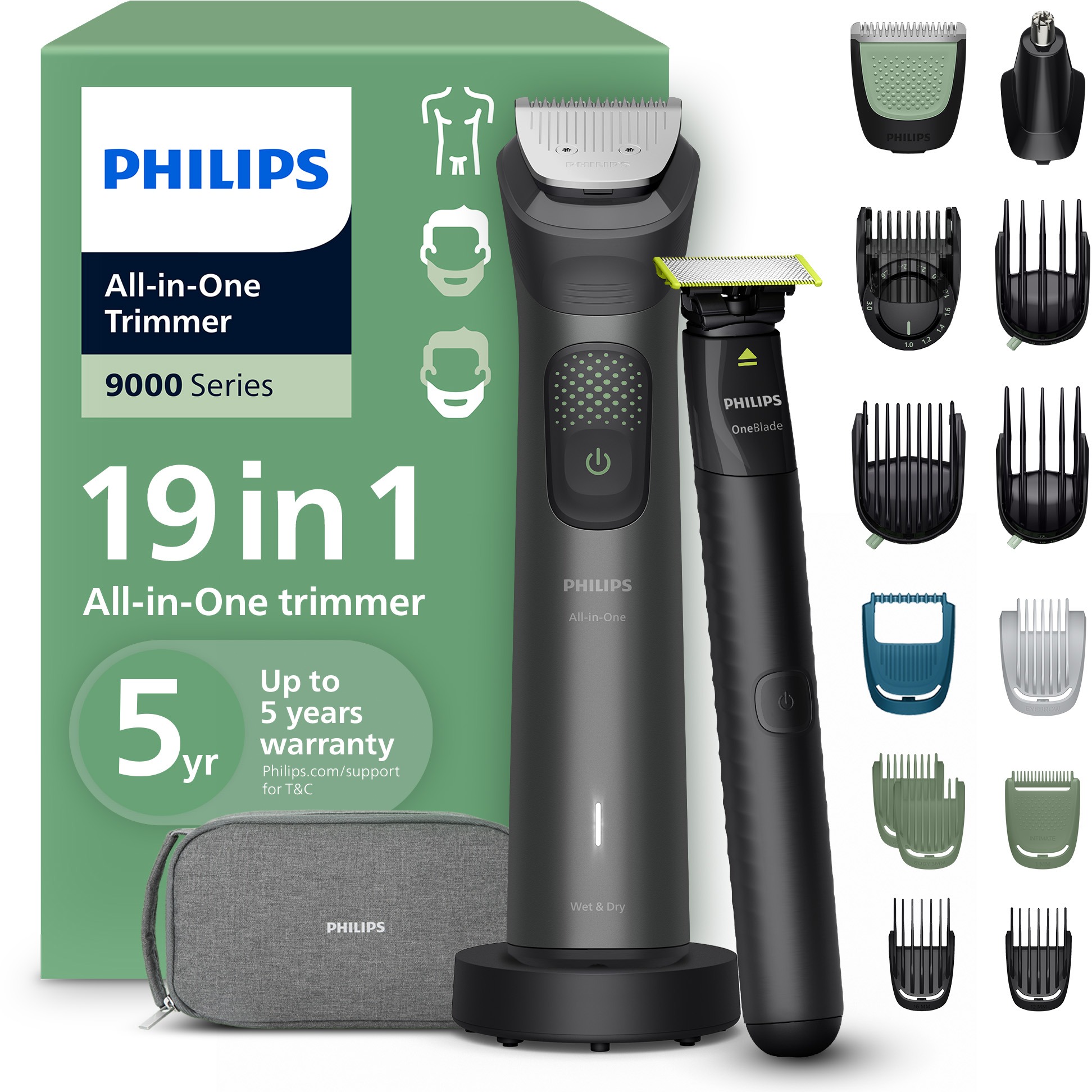 Philips Series 9000 19v1 MG9556/15 + Philips OneBlade