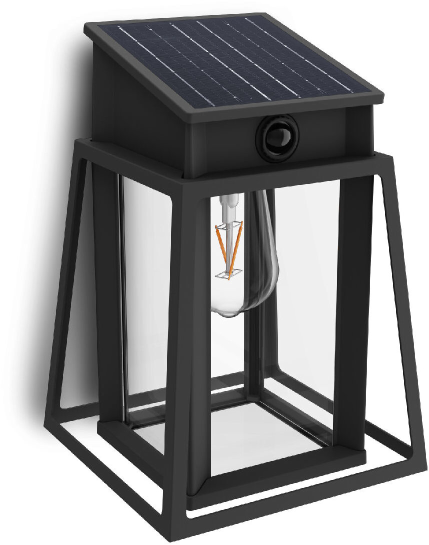 Philips Lysin UltraEfficient solární LED svítidlo se senzorem 3,2 W, 500 lm, 2700 K, IP44, hranaté,