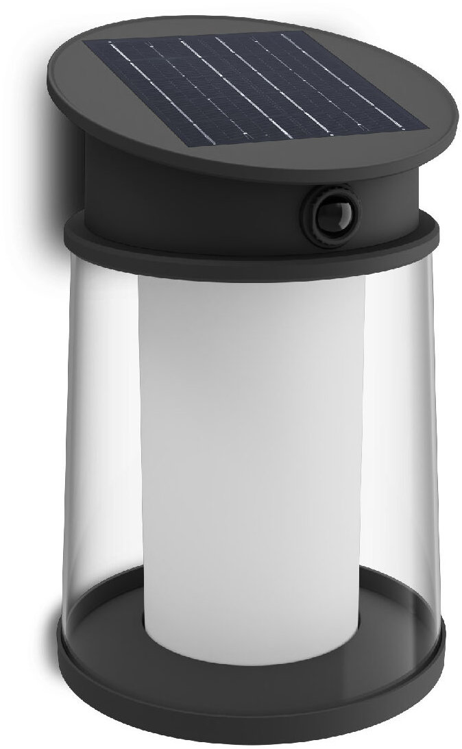 Philips Juda UltraEfficient solární LED svítidlo se senzorem 3,2 W, 500 lm, 2700 K, IP44, kulaté, če