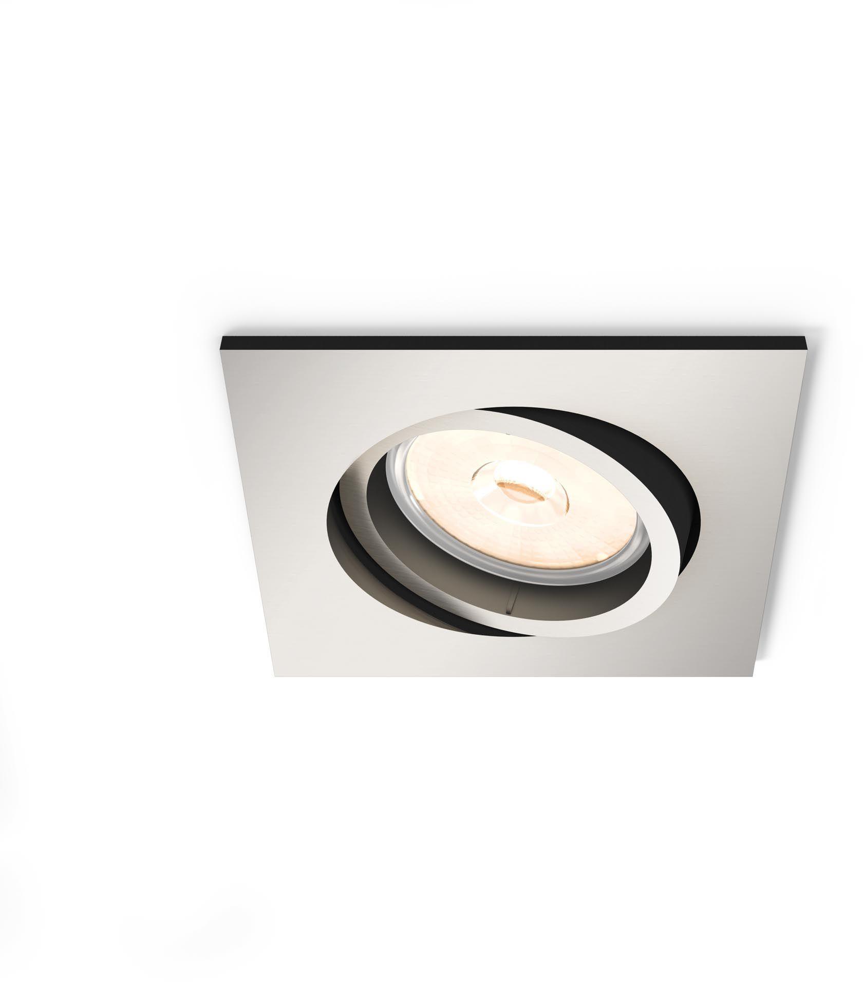 Philips Donegal podhledové svítidlo GU10 1 × 5,5 W, bez zdroje, hranaté, 9 cm, IP20, matně chromové