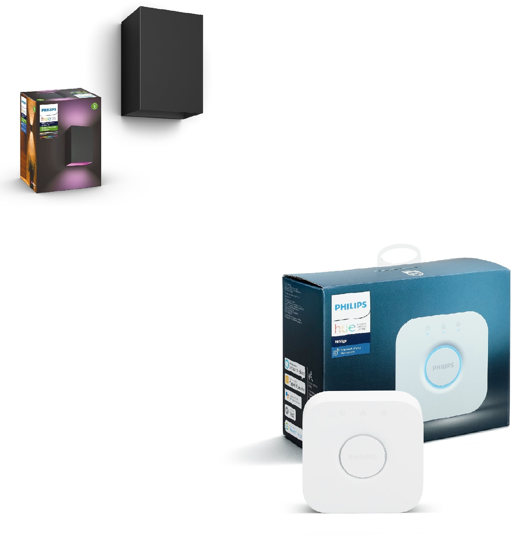 Resonate Hue WACA wall lantern black 2x8 + Bridge