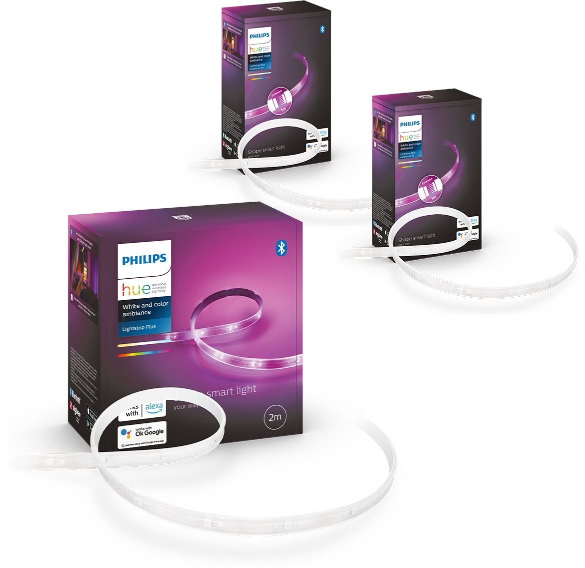 Philips Hue LightStrip Plus v4 + 2x LightStrip Plus v4 extension