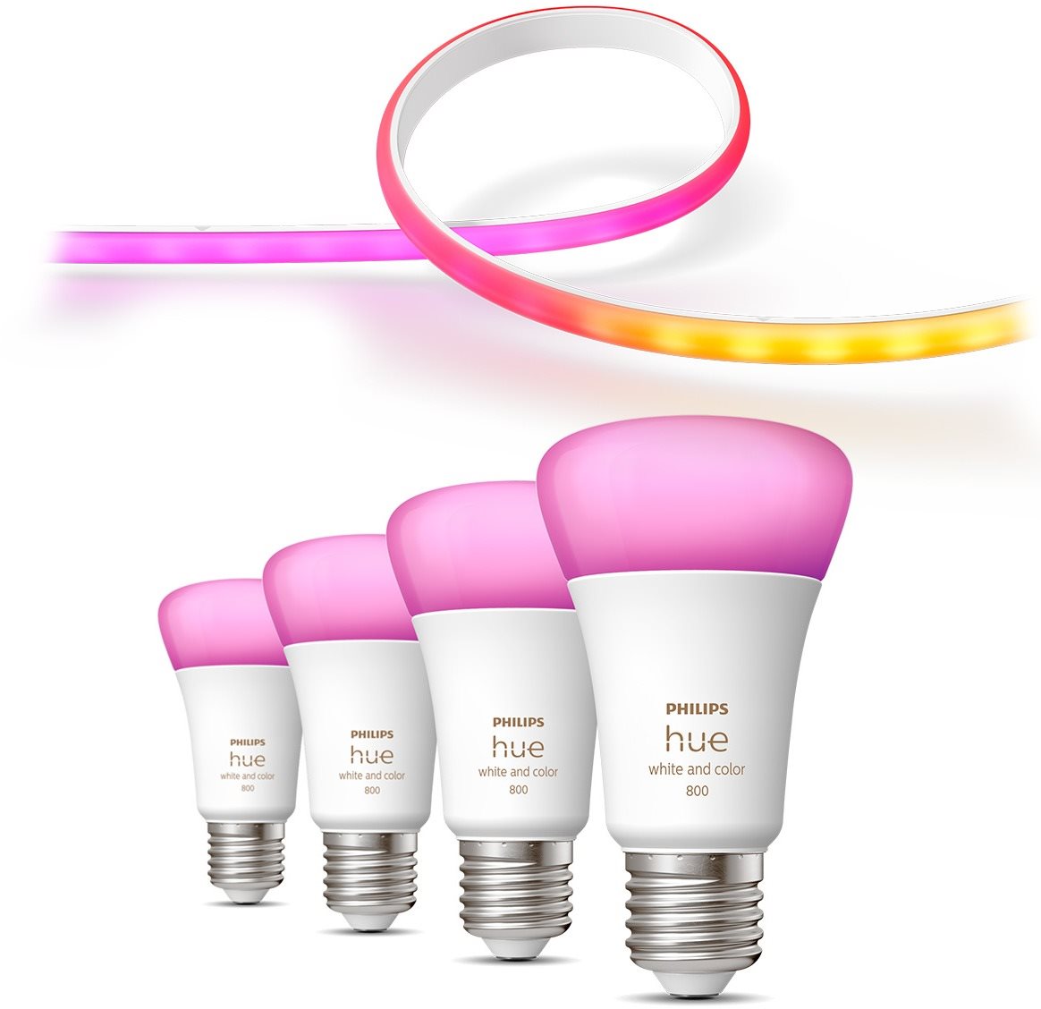 Philips Hue Gradient Lightstrip + White and Color Ambiance 6.5W 800 E27 4ks