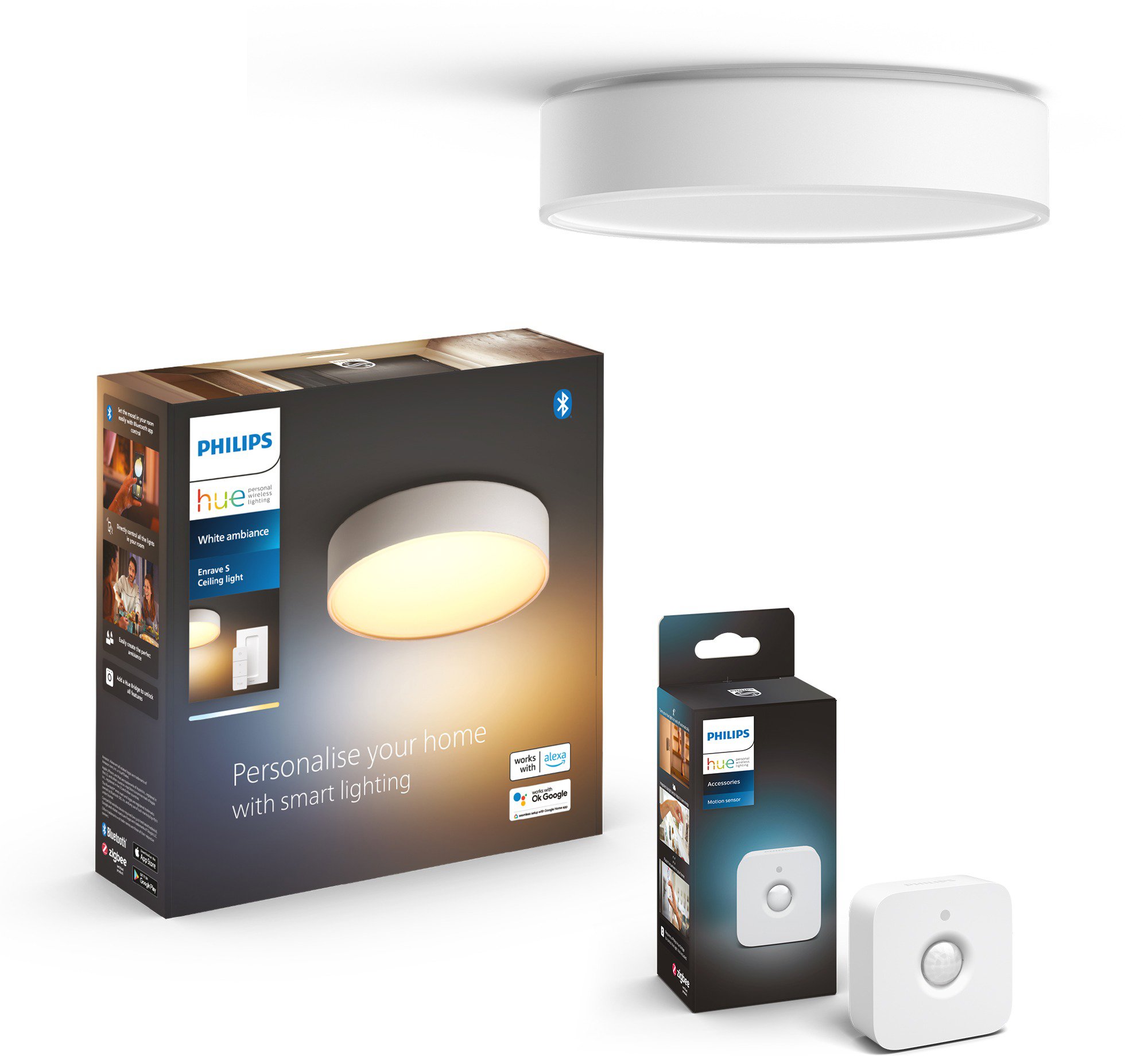 Philips Hue Enrave S bílá + Philips Hue Motion Sensor