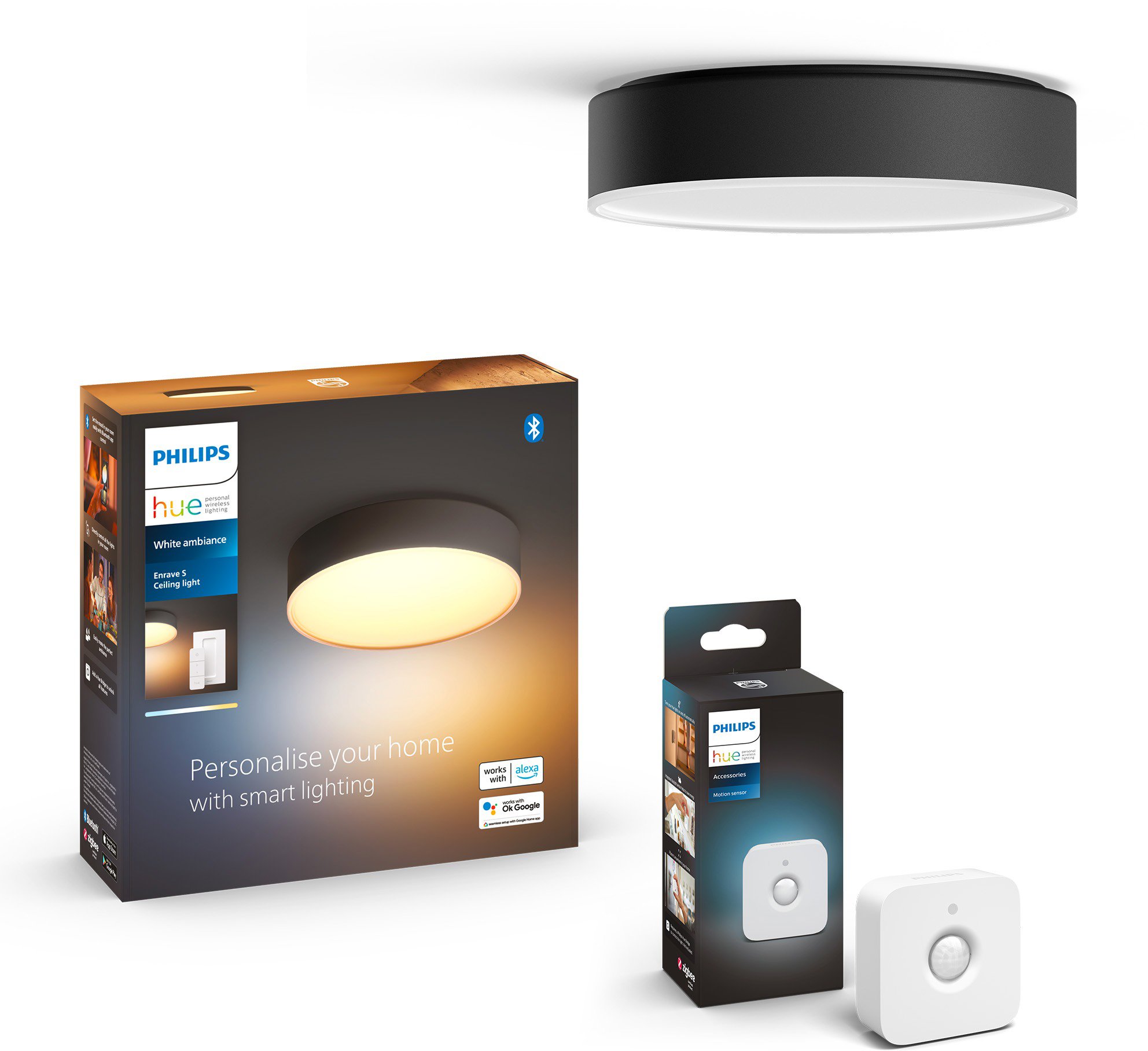 Philips Hue Enrave S černá + Philips Hue Motion Sensor