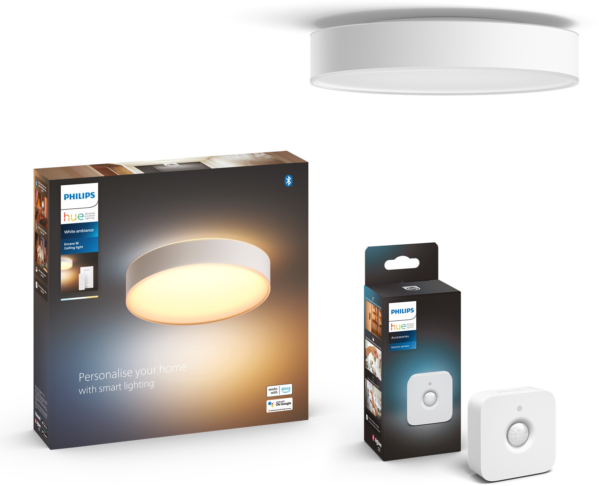 Philips Hue Enrave M bílá + Philips Hue Motion Sensor