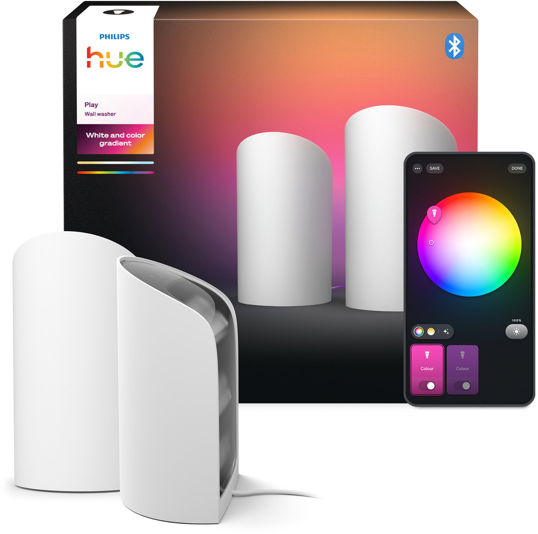 Philips Hue Wall washer 2-pack, bílá