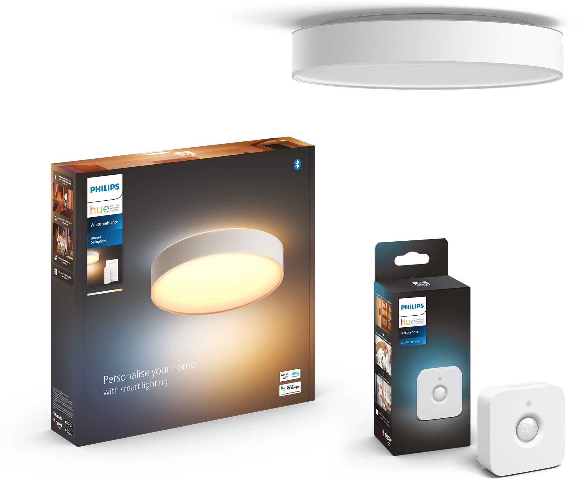 Philips Hue Enrave L bílá + Philips Hue Motion Sensor