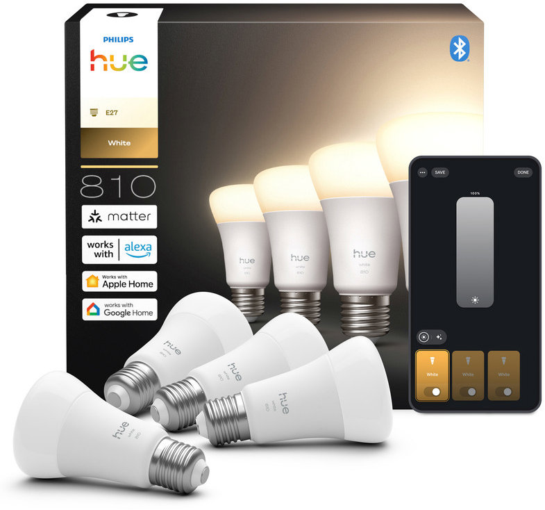 Philips Hue White 7W 810 E27 4ks