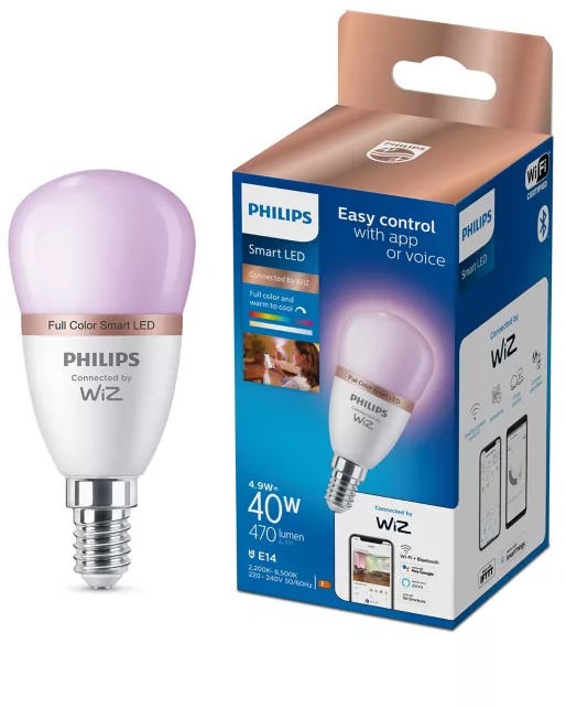 Philips Smart Led WFB 40 W P45 E14 922-65 RGB 1PF/6