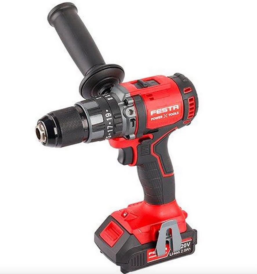 FESTA Vrtačka AKU SHARE20V s příklepem, Brushless nabíječka, kufr 28001 (1x2 Ah)
