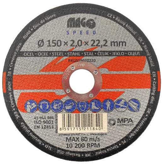 MAGG SPEED Řezný kotouč na kov 150x2,0x22mm RKQS15020220