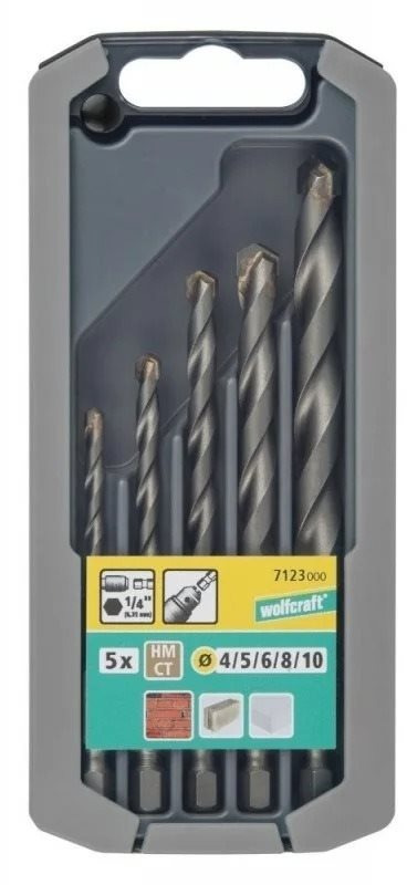WOLFCRAFT Vrták do kamene HM 3-10mm, sada 6ks 7123000