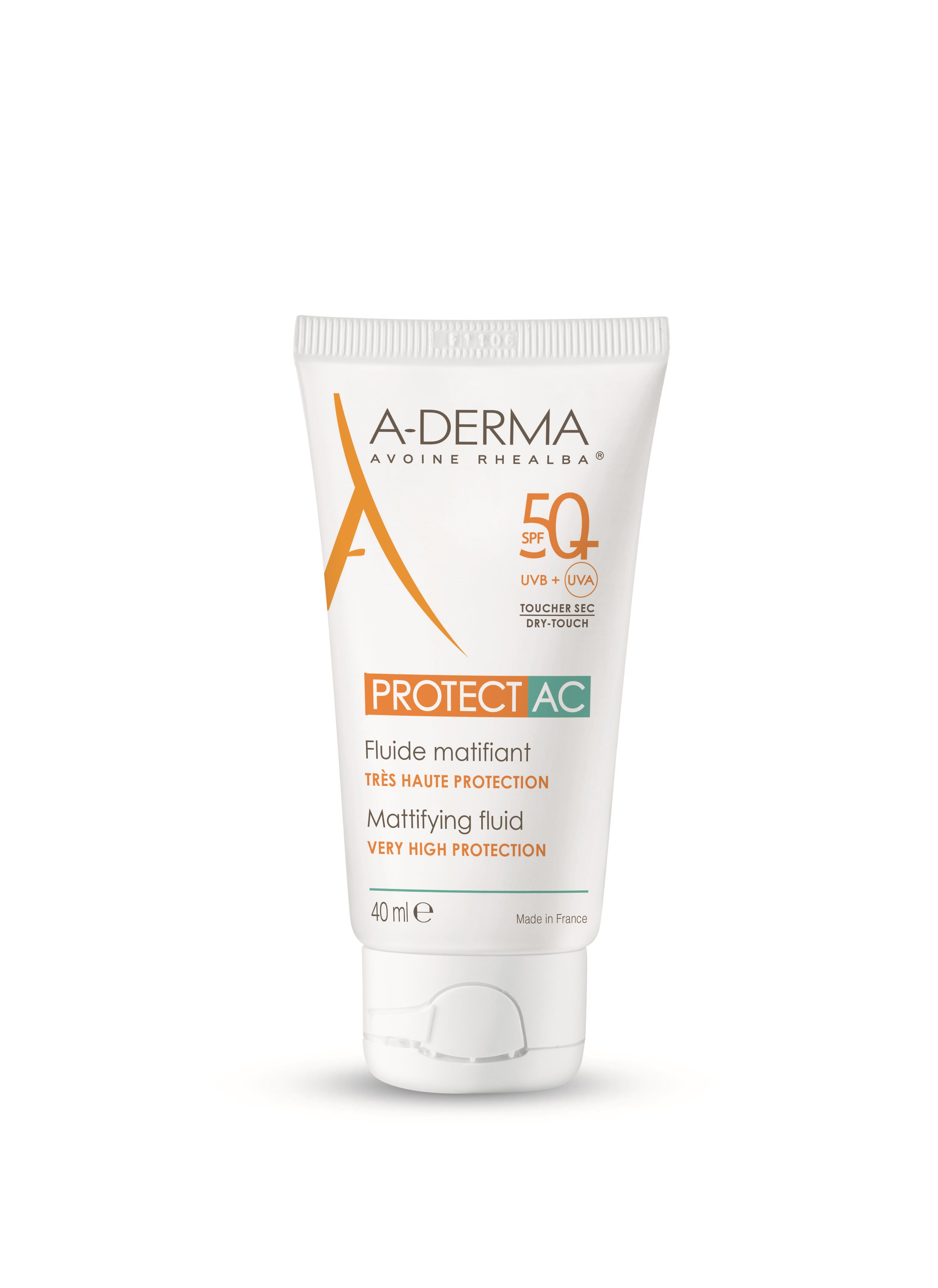 A-DERMA PROTECT AC Zmatňující fluid SPF 50+ pro mastnou pleť se sklonem k akné 40 ml