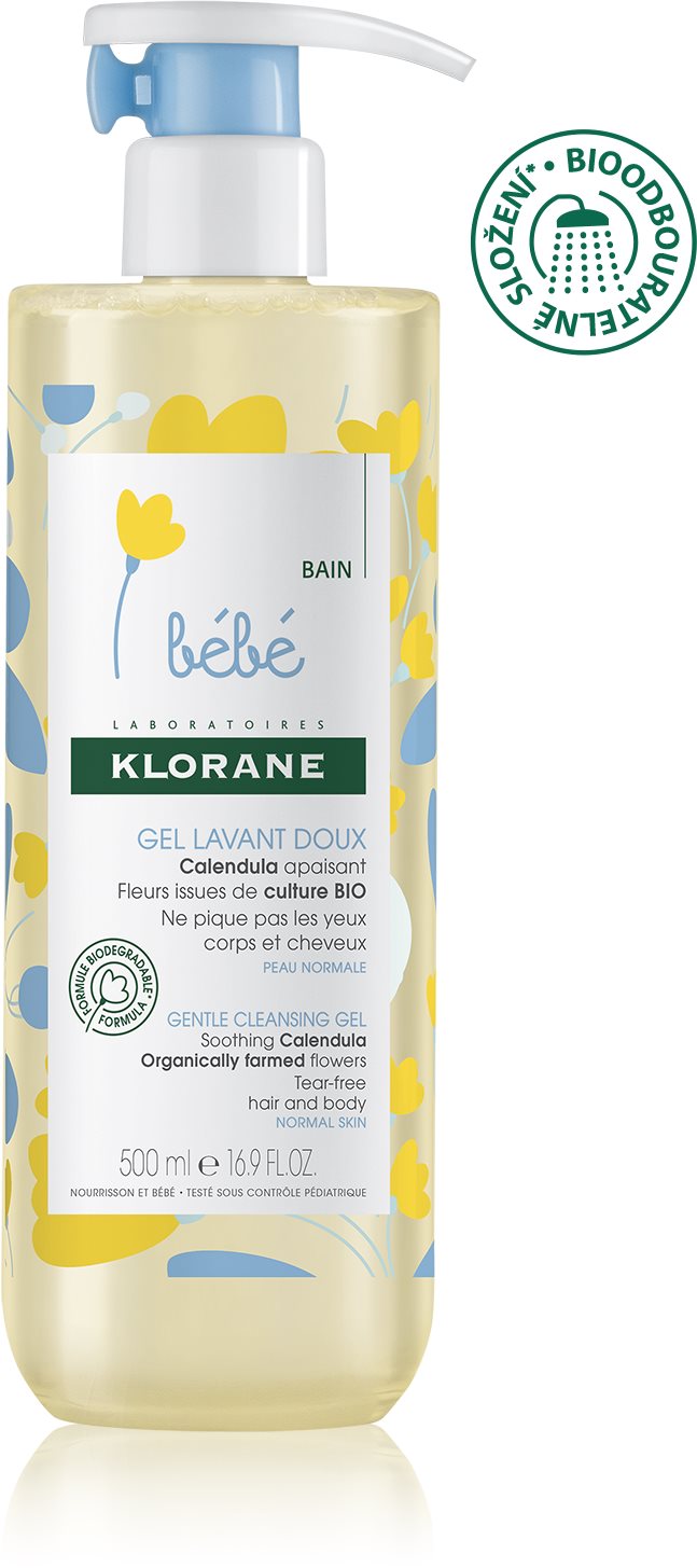 Klorane Bébé Jemný mycí gel na tělo a vlasy 500ml