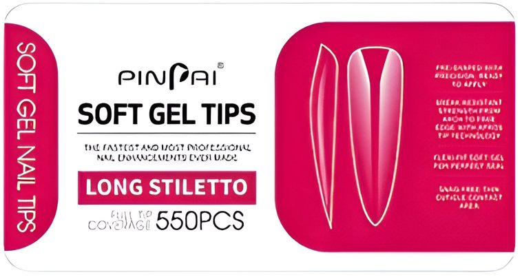 PinPai Gelové tipy Long stiletto, 550 ks