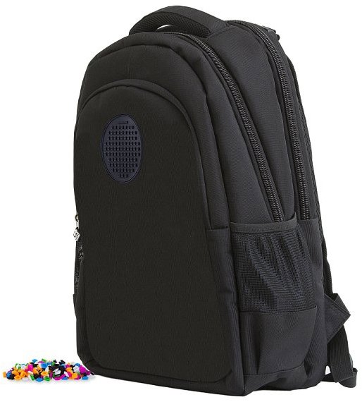PIXIE CREW Studentský batoh s malým panelem černý