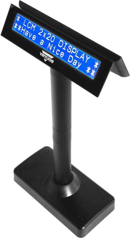 Virtuos LCD FL-730MB 2x20, serial, černý