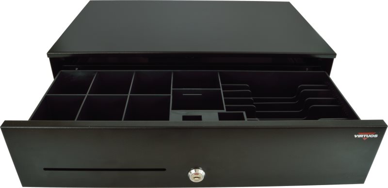 Pokladní zásuvka Virtuos SK-500C černá s kabelem RJ12