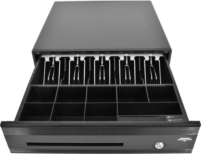 Virtuos pokladní zásuvka C425D-Luxe, kuličkové pojezdy, s kabelem, 9-24V