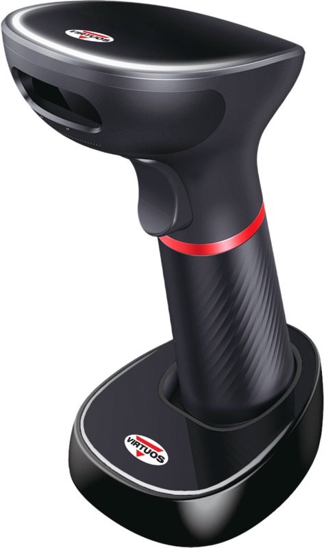 Bezdrátová čtečka čárových kódů Virtuos HW-855A v černé barvě
