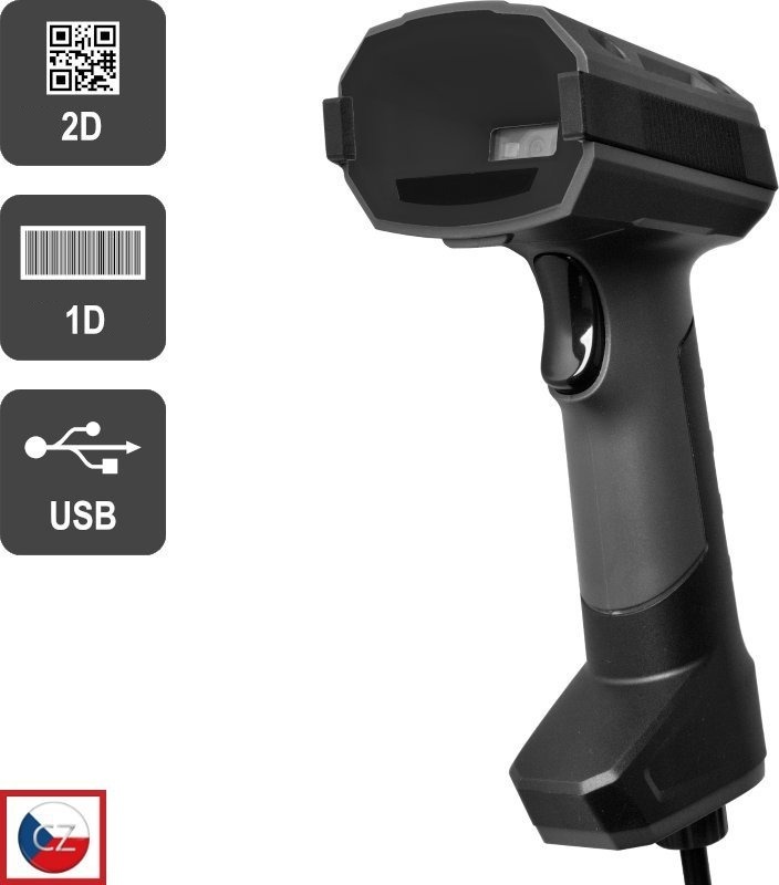 Virtuos CCD 2D čtečka HT-857, USB, tmavě šedá