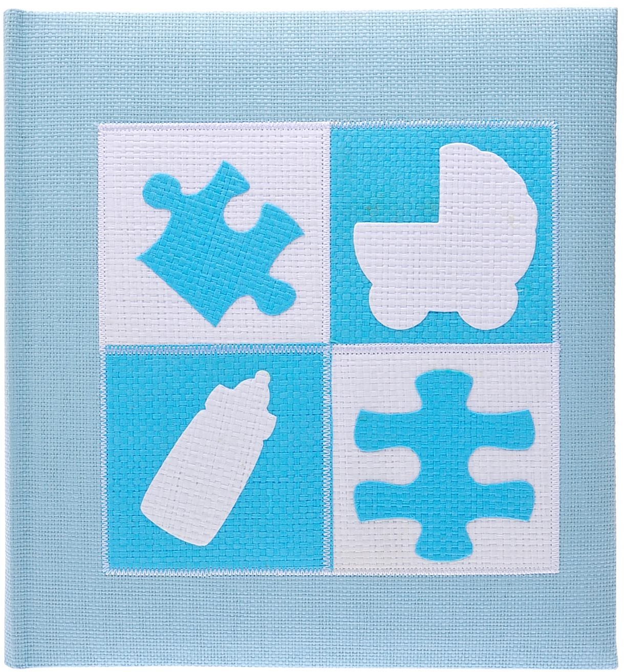 KPH Fotoalbum Baby puzzle modré pro uchování dětských fotografií