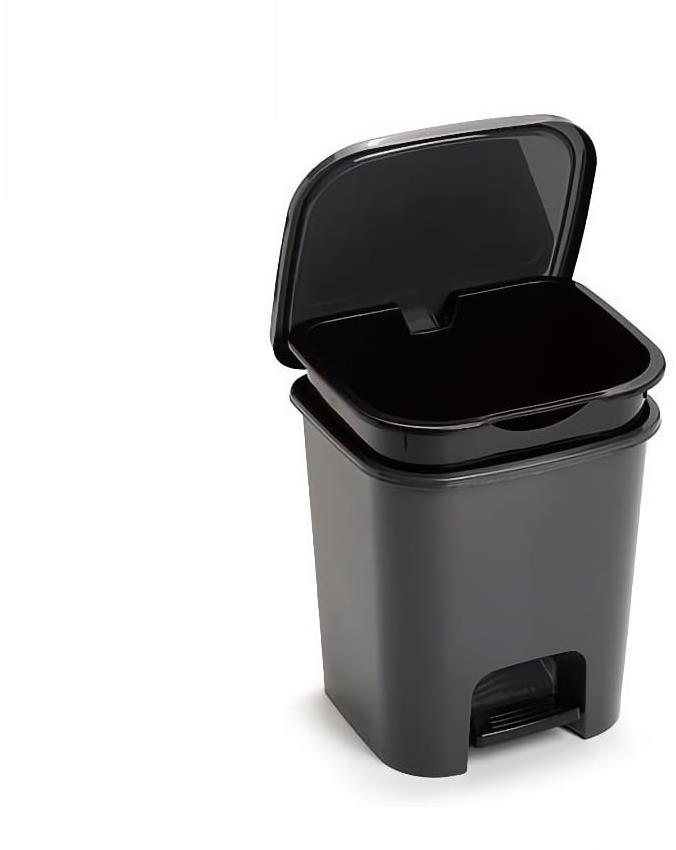 Plastic Forte SMART Koš na odpad 7,5 l ČERNÝ s vložkou a pedálem