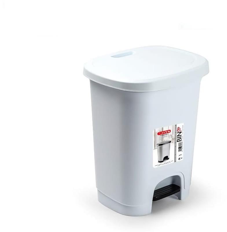 Plastic Forte COLOR Koš na odpad 8 l BÍLÝ bez vložky s pedálem
