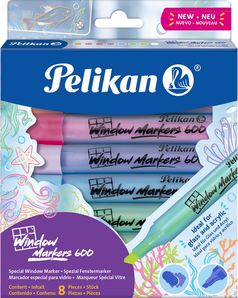 PELIKAN na okno, 8 barev